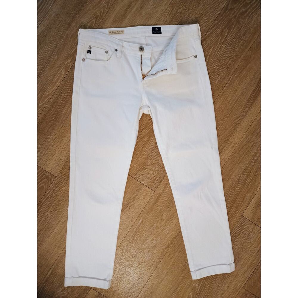 AG Adriano Goldschmied slim straight jeans in white women's size 28R
